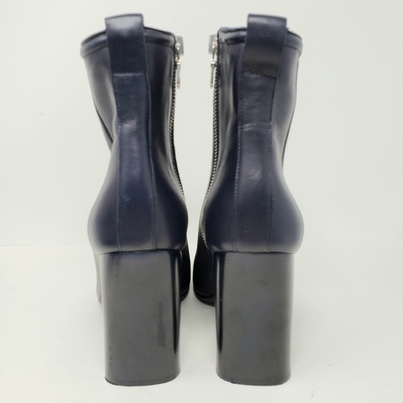 New Rag & Bone Navy Blue Leather Booties Ankle - Picture 4 of 8